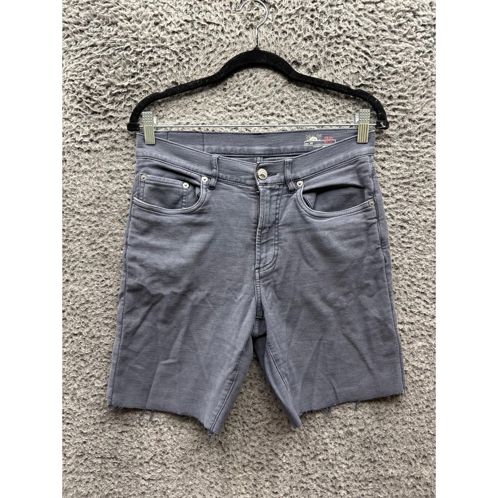 Faherty Raw Hem Altered Denim Jean Shorts Gray Dark Wash Mens Size 29